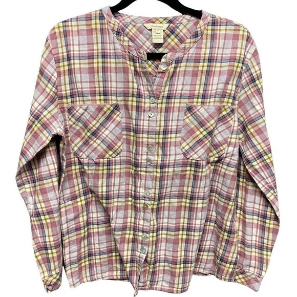 Sundance catalog plaid flannel top size small button front - Picture 1 of 6